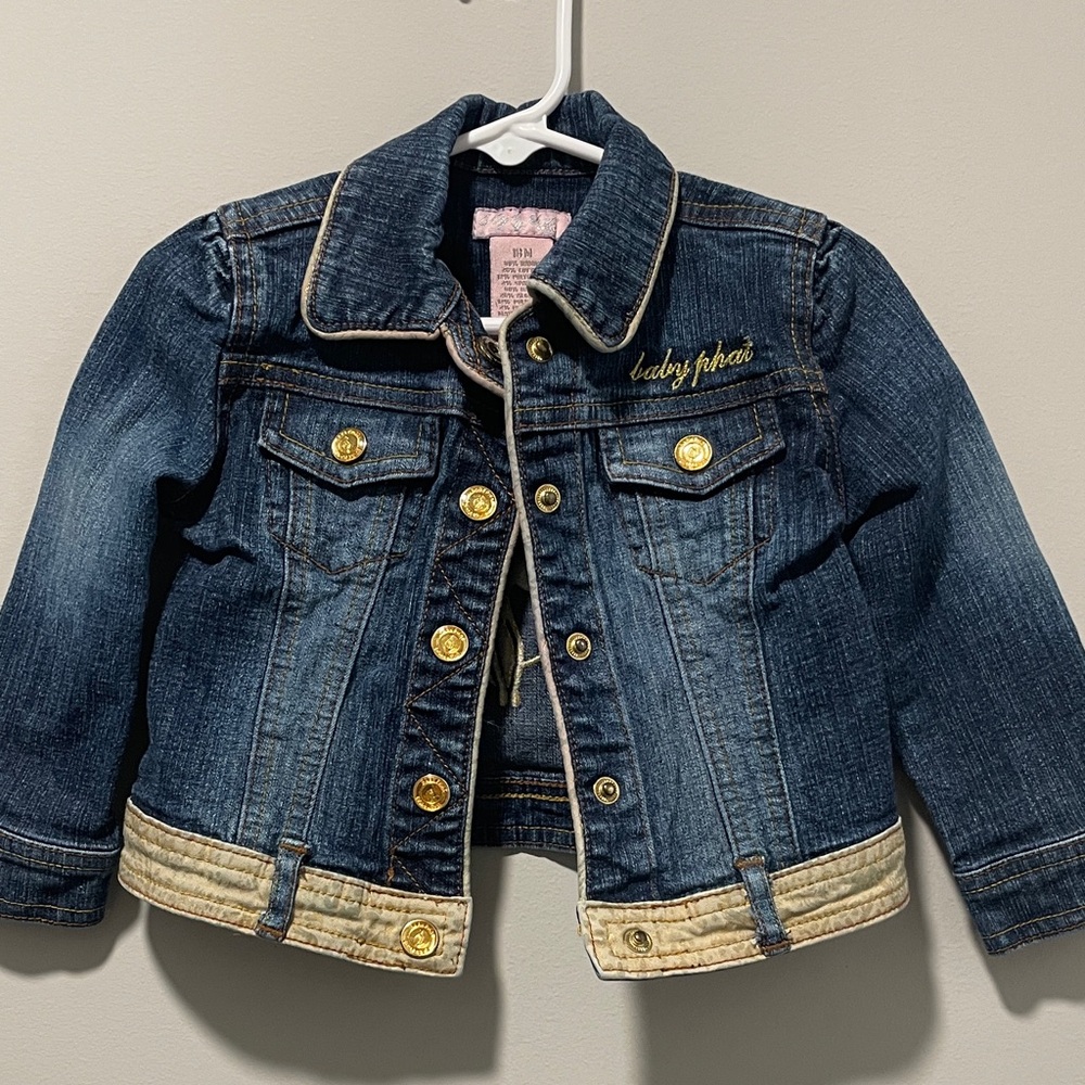Baby Phat Dark Blue Jean Jacket with Gold Details